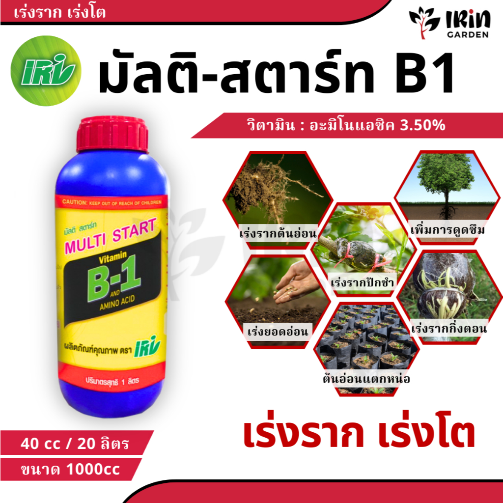 วิตามิน บี1 มัลติ สตาร์ท ขนาด 1ลิตร ยาเร่งราก บำรุง ราก วิตามิน บี1 vitamin b1 ยา เร่งราก rooter เพิ่มการ แตกราก บี1