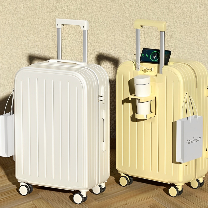 กระเป๋าเดินทาง กระเป๋าลาก กระเป๋าเดินทาง20นิ้ว กระเป๋าเดินทาง24นิ้ว USB และฟังก์ชั่นที่วางแก้ว