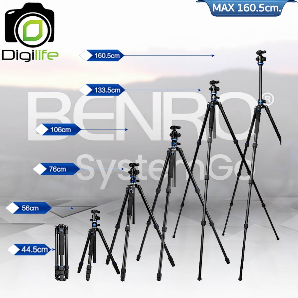 Benro Tripod GA168T B1 ขาตั้งกล้อง อเนกประสงค์ Monopod, Top View, กางราบ, กลับหัว / Digilife Thailand