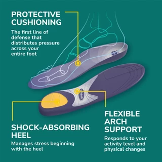 แผ่นรองเท้า สำหรับป้องกันอาการปวดตามร่างกายส่วนล่าง Dr.Scholl's Prevention Prevent Pain Protective Insoles