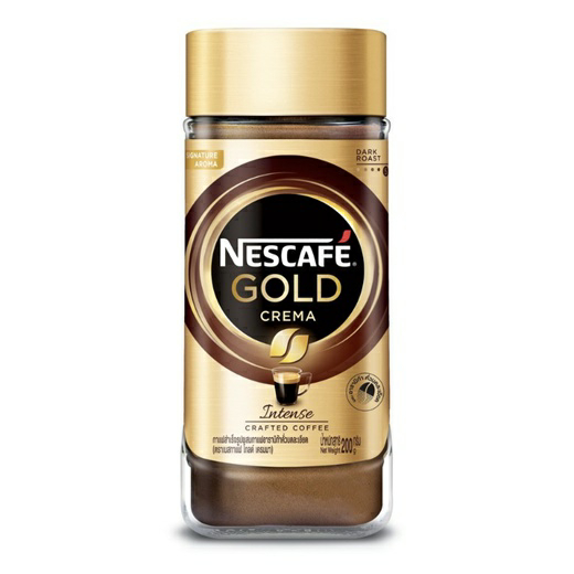 NESCAFÉ Gold Crema Intense เนสกาแฟ โกลด์ เครมมา อินเทนส์ แบบขวดแก้ว ขนาด 200 กรัม NESCAFE