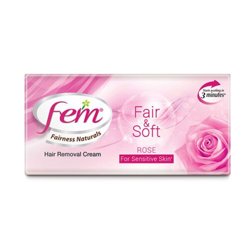 Fem Fairness Naturals Hair Removal Cream Fair and SOFT  ROSE FOR SENSITIVE SKIN 60G