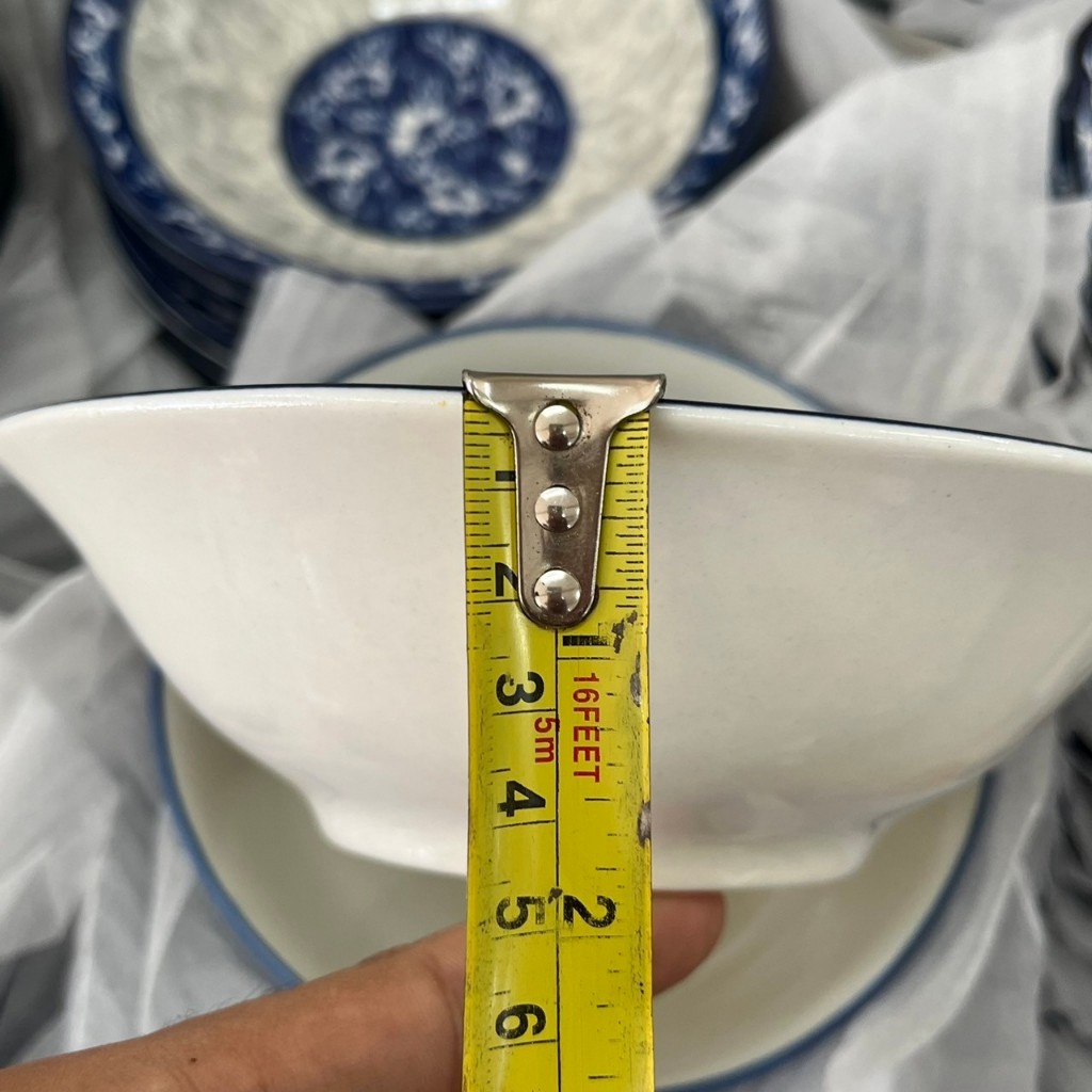 ถ้วยชาม ถ้วยลายคราม ชามลายไทย ขนาด 7 นิ้ว จานชามราคาถูกๆ ถ้วยสวยๆ เข้าไมโครเวฟได้ - รูปที่ 3