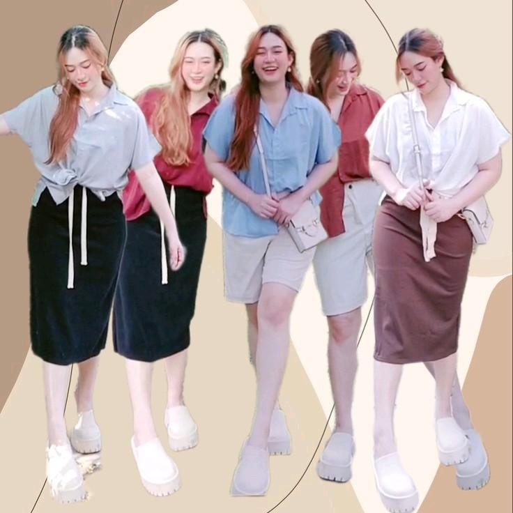 เสื้อเชิ้ตแขนสั้น แขนปีกค้างคาว อก 32"-44" สาวอวบใส่ได้ ผ้าซิลค์เกาหลี พริ้วๆสวยมาก นิ่มลื่น เล่นแสง เย็น ใส่สบาย