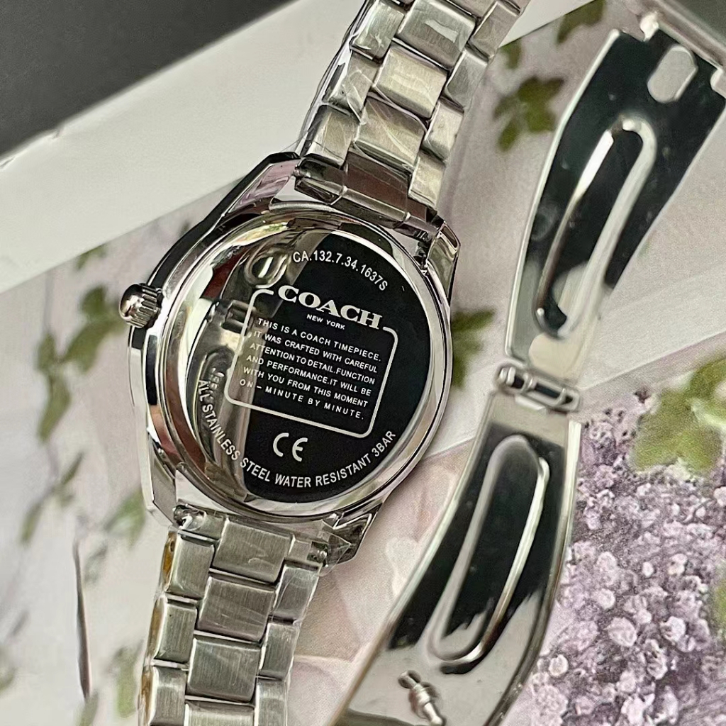 F.A COACH สินค้าใหม่คะ จานหมุนที่สนุก นาฬิกาผู้หญิง หน้าปัดเพชร และสายสแตนเลสคะ 14503775 14503776 36MM