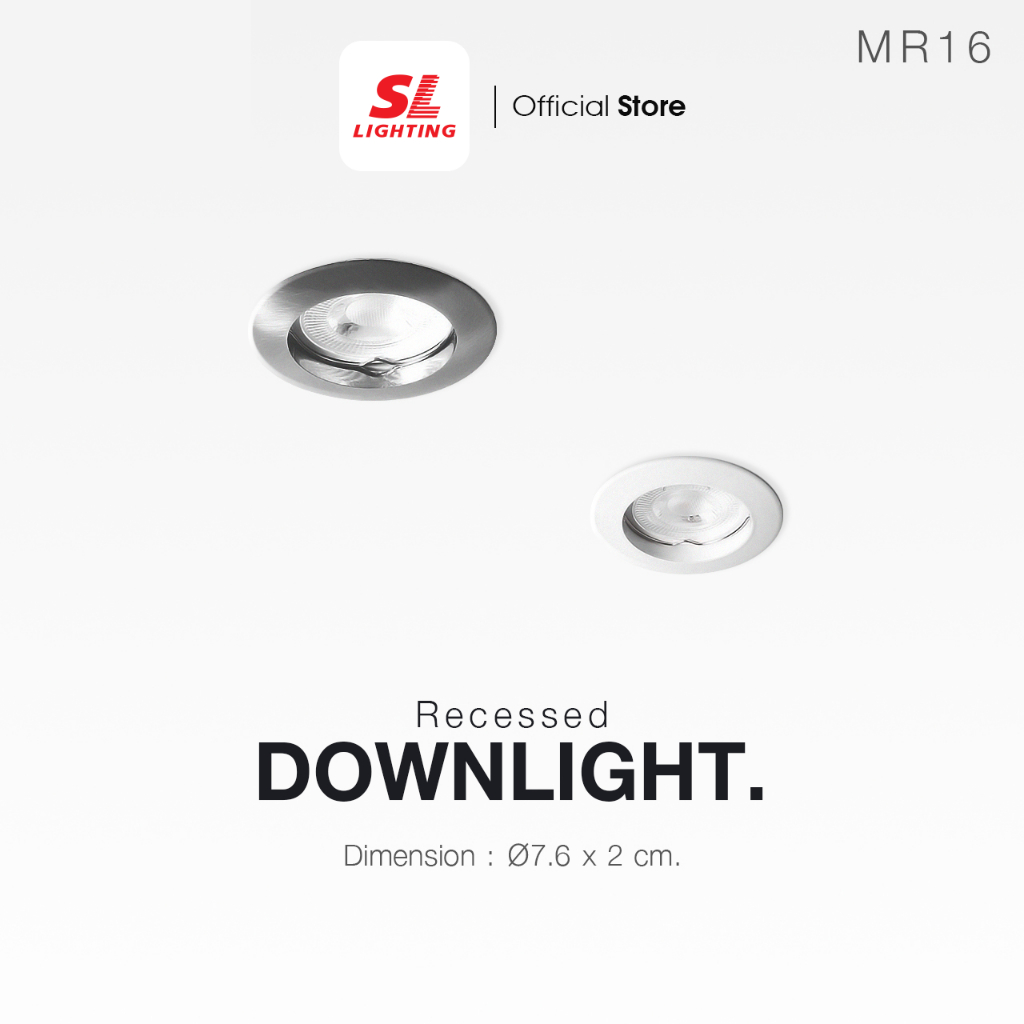 SL LIGHTING | Recessed Downlight โคมไฟดาวน์ไลท์ฝังฝ้า ทรงกลม หน้าตรง ขั้ว GU5.3 รุ่น SL-6-505