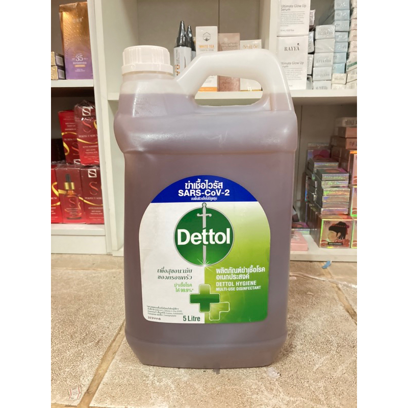 ผลิตภัณฑ์บุบนิดหน่อยสติ๊กเกอร์ฉลากฉีกขาดค่ะ[พร้อมส่ง] Dettol 5000 มล. [1 แกลลอน] เดทตอล น้ำยาฆ่าเชื้อโรค