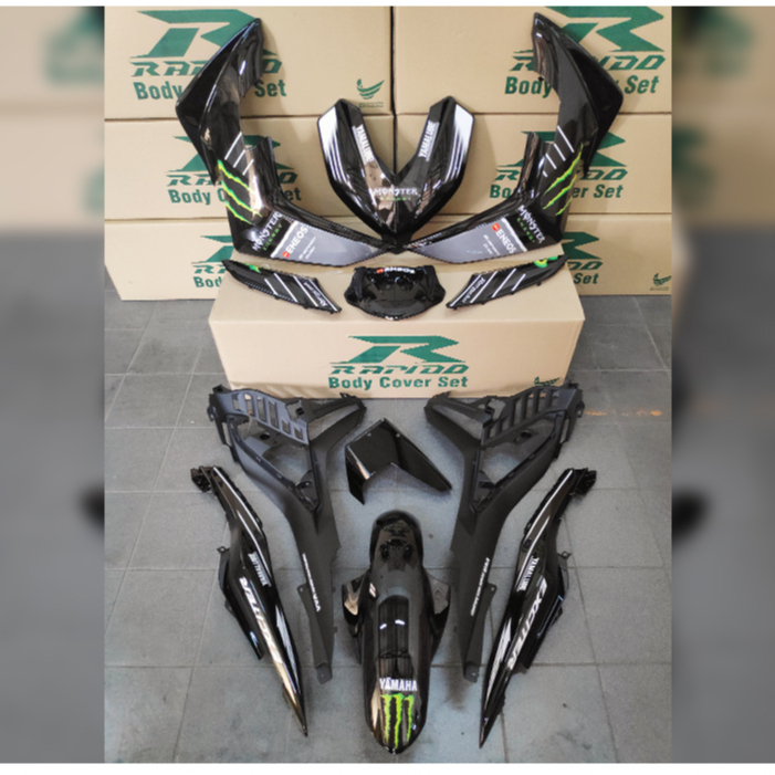 ชุดสี Yamaha Exciter155 vva สีเงาตามรูป (แถมสติ๊กเกอร์) monster black