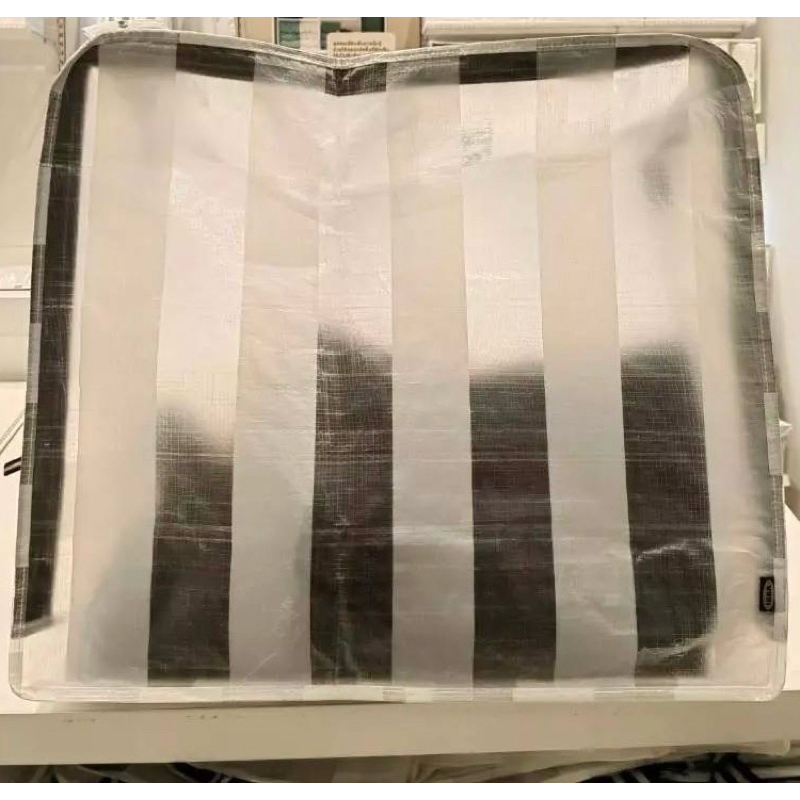 IKEA GÖRSNYGG เยอร์สนีกก์ ถุงอิเกีย มีซิป กล่องใส่เสื้อผ้า, ขาว/ใส, 55x49x19 ซม.