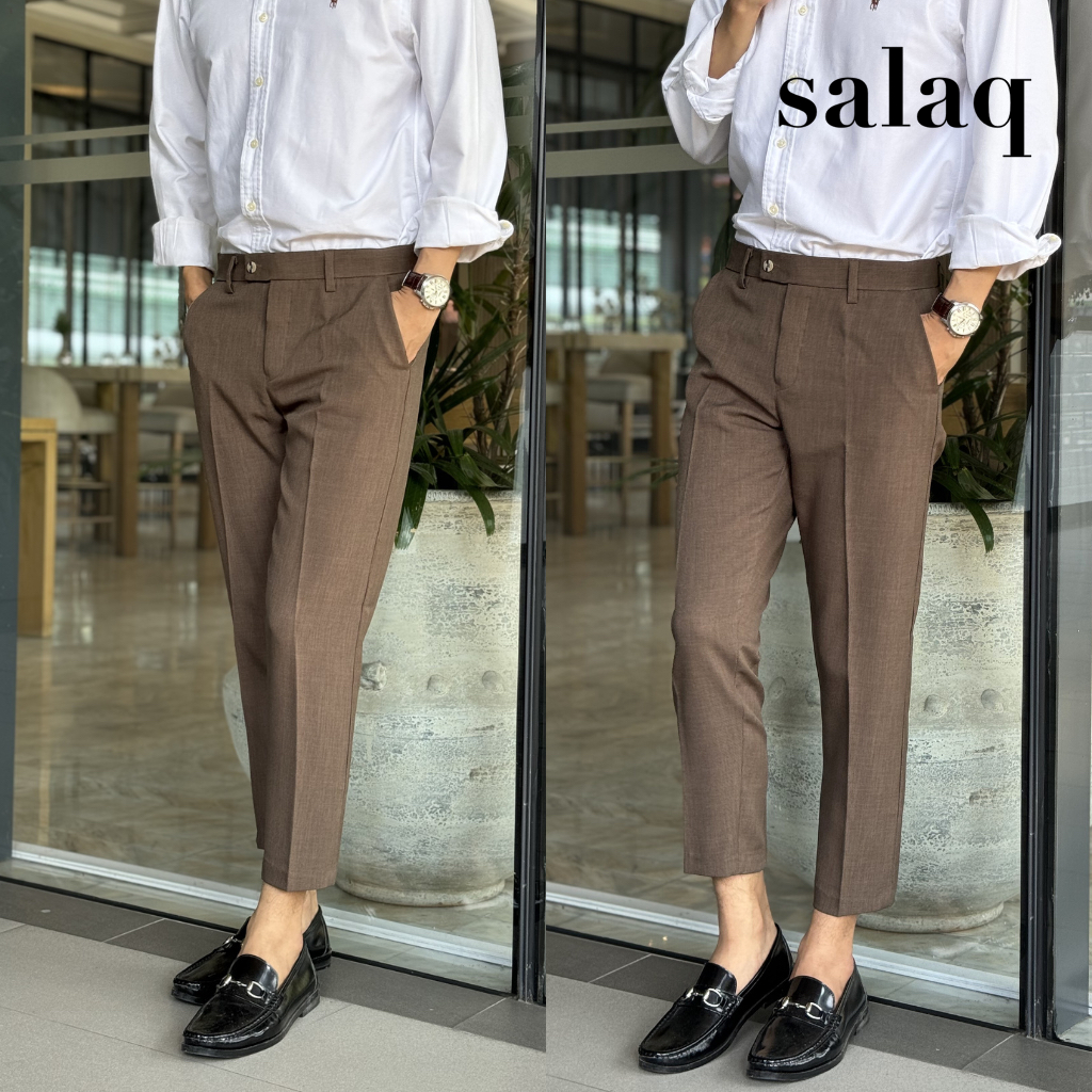 กางเกงสแล็คขาเต่อ ผ้ายืดสโน(snow) ผ้านุ่มใส่สบาย ไม่หนา ไม่ร้อน ทรงกระบอกเล็ก หลากสี ไซส์ 28นิ้ว-36นิ้ว