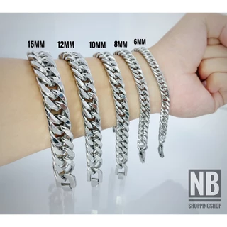 S-220 สร้อยข้อมือสแตนเลสแท้100% ขนาด8mm10mm12mm เกรดสแตนเลส316Lสวยเงางานเกรดพรีเมี่ยมตะขอเข้ารูป อย่างดี สินค้าพร้อมส่ง