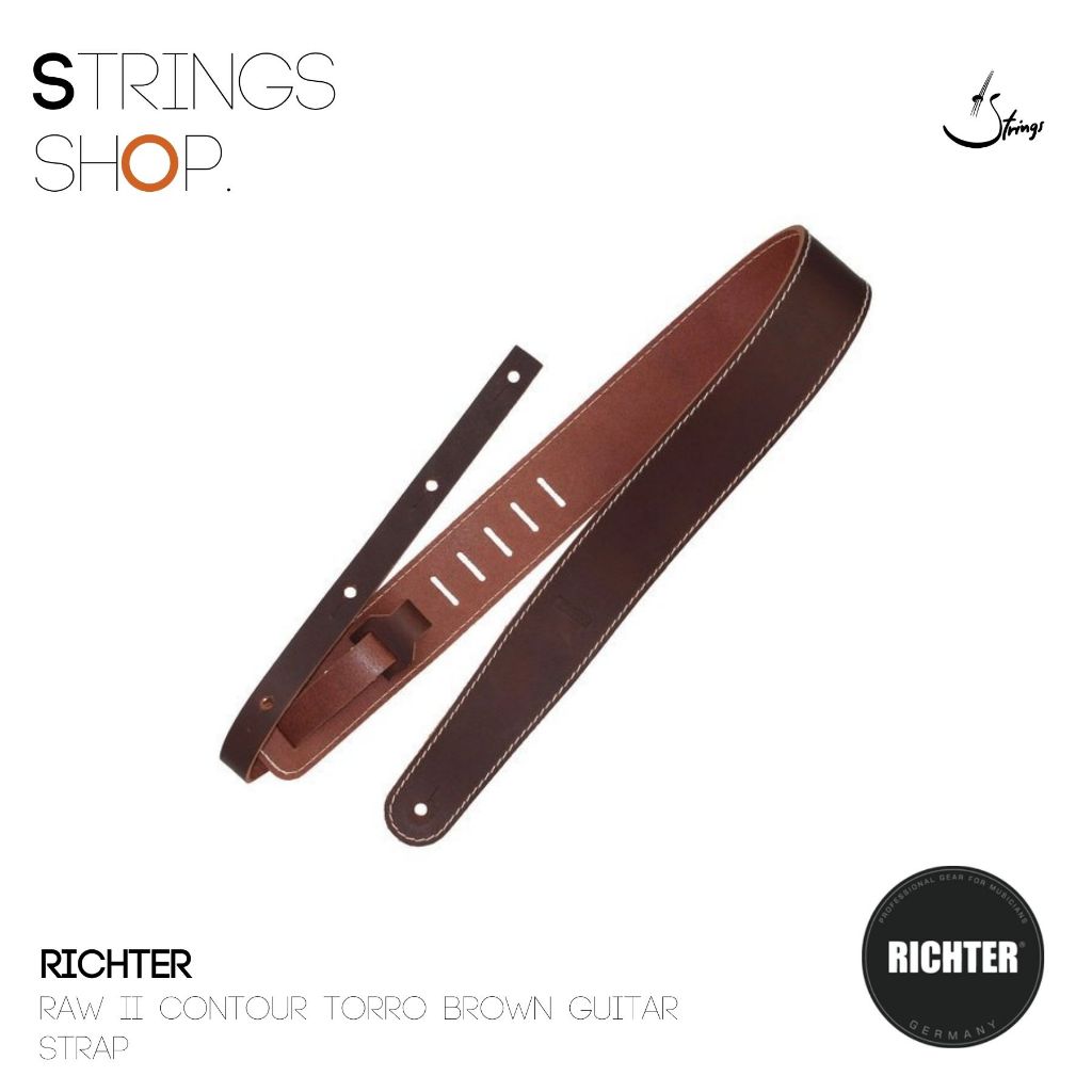 สายสะพาย Richter Raw II Contour Torro Brown Guitar Strap