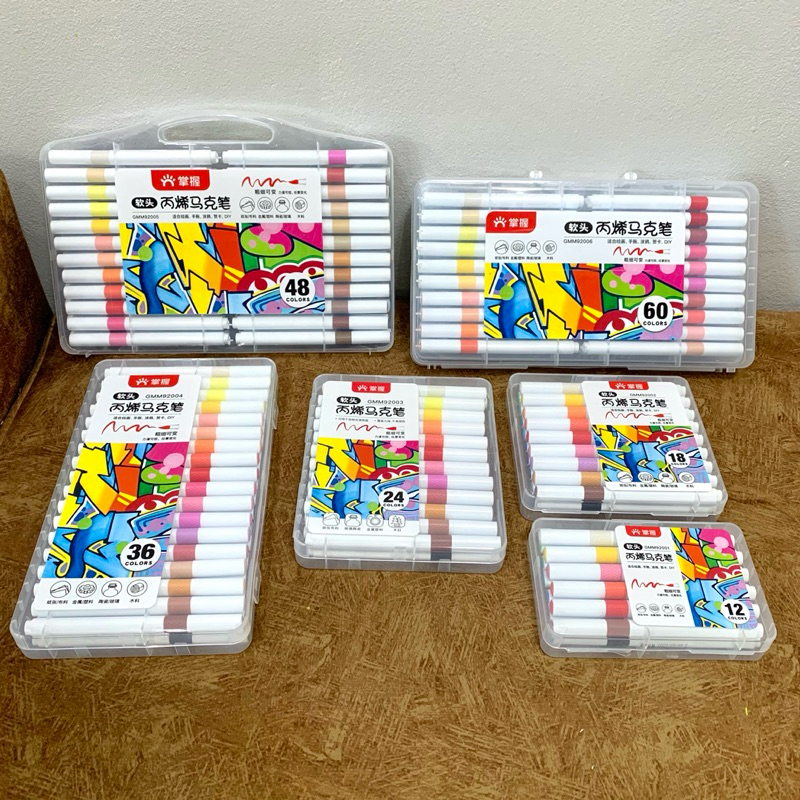 ปากกาอะคริลิค Acrylic Maker Pen หัวพู่กัน หัวบรัช ปลายนิ่ม เพ้นท์ได้ทุกอย่าง กันน้ำ