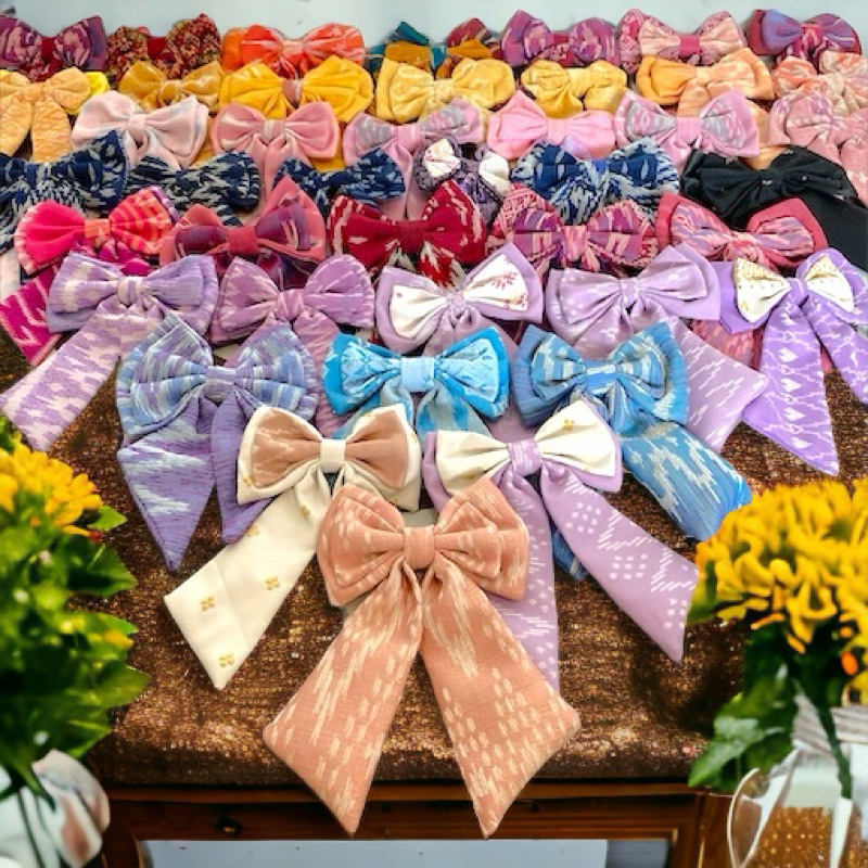 กิ๊บติดผมขนาดใหญ่พิเศษ(โบว์ผ้าทอลายไทย) นักเรียน (ติด”เกสรมุกทุกชิ้นนะคะ) กิ๊บผ้าไทย กิ๊บติดผมผ้าไทย โบว์ลายไทย โบว์ผ้าไ - รูปที่ 6