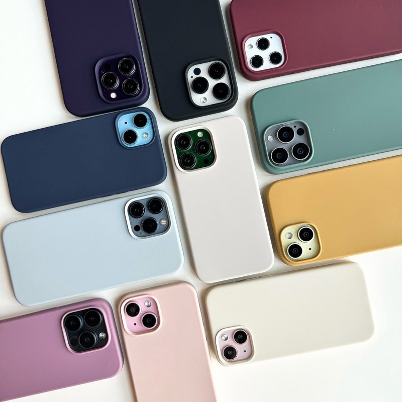 [i15] พร้อมส่ง E9S20 เคสซิลิโคนเนื้อหนา Premium case สีพื้น(1) เกรดดี บุกำมะหยี่ สำหรับiPhone เคสไอโฟน 15Plus-15Promax