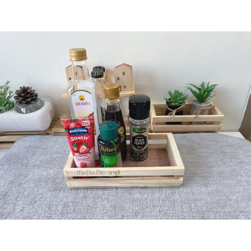 Madoodiiz กล่องไม้ กะบะไม้ ถาดไม้(กล่องโดเร)24*12.5*5.5cm พร้อมส่ง - รูปที่ 4