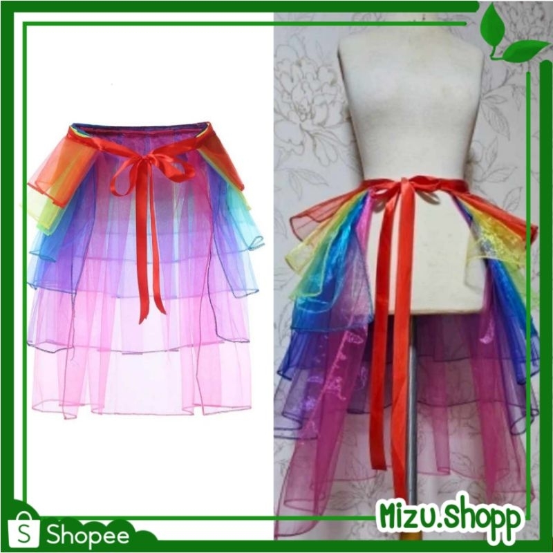 ☀️พร้อมส่ง☀️ กระโปรงสีรุ้ง Tutu rainbow กระโปรงตูๆ 22 นิ้ว การแสดง ปาร์ตี้