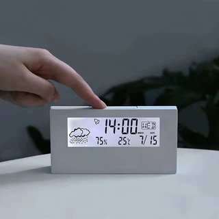 Happylife นาฬิกาปลุก นาฬิกาตั้งโต๊ะ กลางคืนเรืองแสงได้เองดิจิตอล หน้าจอLCD Clock