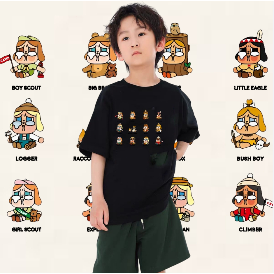 2024 การจัดส่งที่รวดเร็ว เสื้อยืดโอเวอร์ไซส์ เสื้อยืดเกาหลี ผ้าคอตตอน100% เสื้อยืด ครายเบบี้ Cry Baby Pop Mar