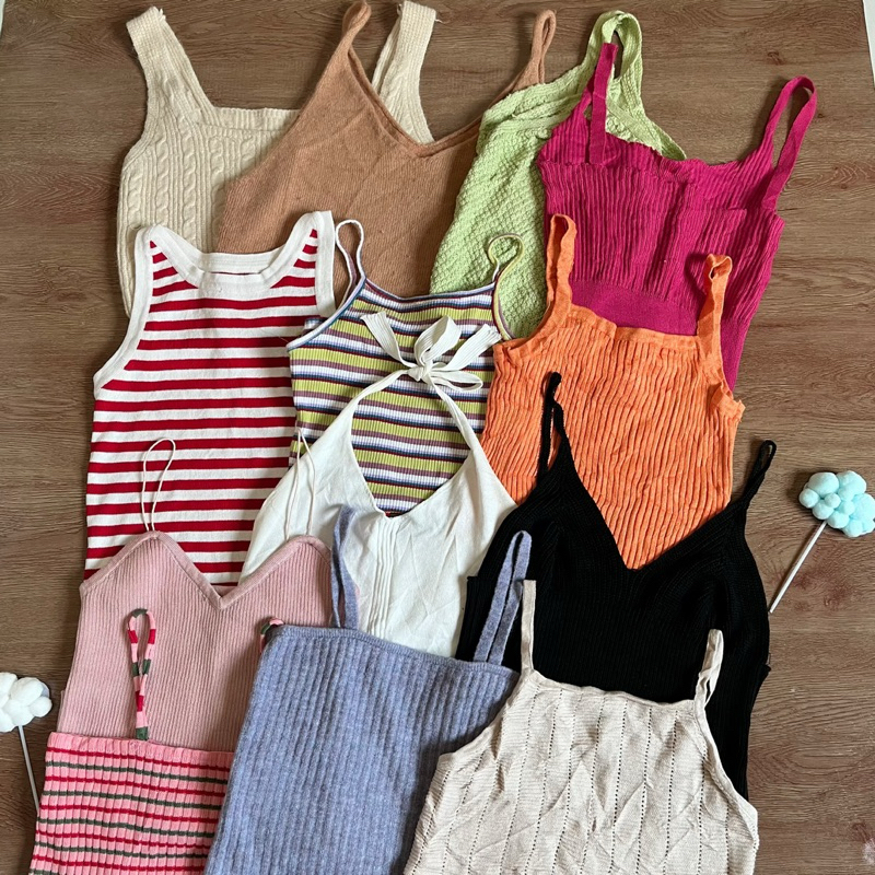 มาใหม่ สายเดี่ยวครอป เสื้อกล้ามครอปแฟชั่นมือหนึ่งและสอง