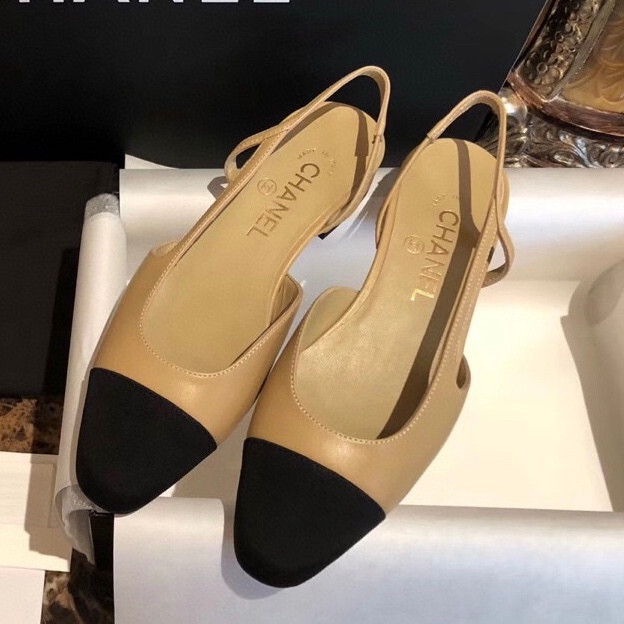 พรี​ ราคา4900 Chanel 𝗦𝗹𝗶𝗻𝗴𝗯𝗮𝗰𝗸 หนังแกะ รองเท้าผู้หญิง รองเท้าแตะส้นแบน size34-41cm