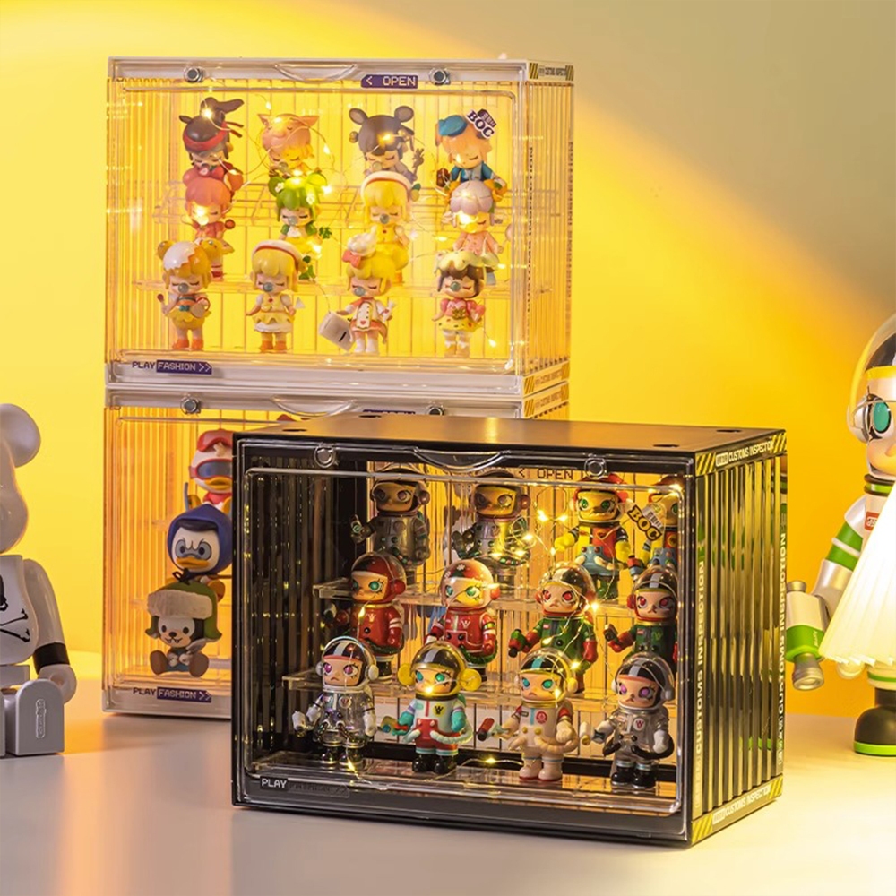 กล่องโชว์โมเดล ตู้โมเดลฟิกเกอร์ กล่องโมเดลมีไฟ กล่องใส่ arttoy ไฟ ดีไซน์สวยงาม ทันสมัย กันฝุ่นวางซ้อนกันได้