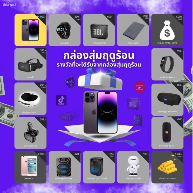 กล่องของขวัญ สุ่ม สินค้าดี ใช้งานได้จริง ไอที อิเล็กทรอนิก ของใช้