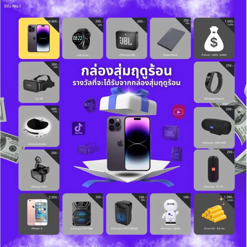 กล่องของขวัญ สุ่ม สินค้าดี ใช้งานได้จริง ไอที อิเล็กทรอนิก ของใช้