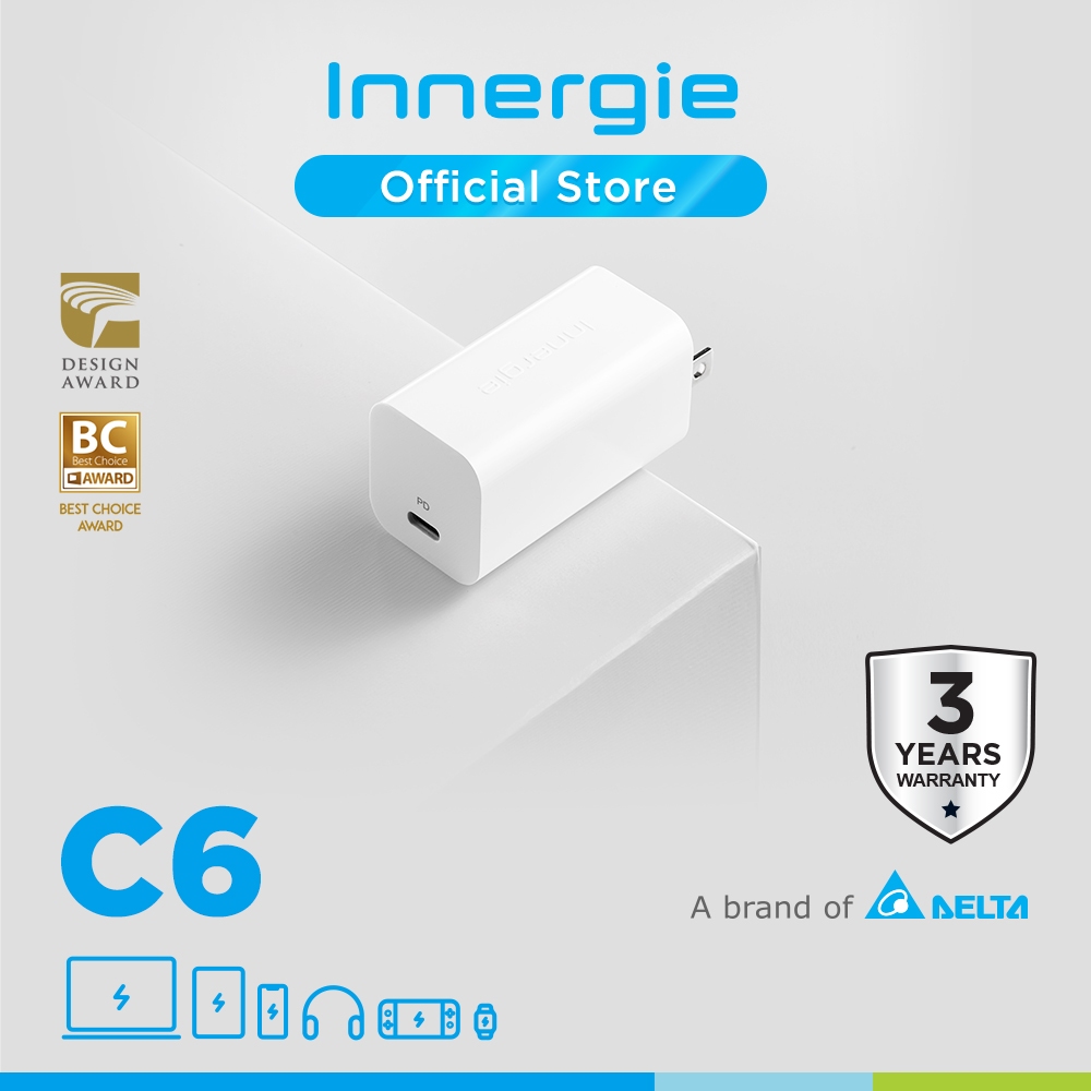 Innergie C6 USB-C Power Adapter 60 Watt GaN (Foldable Plug)