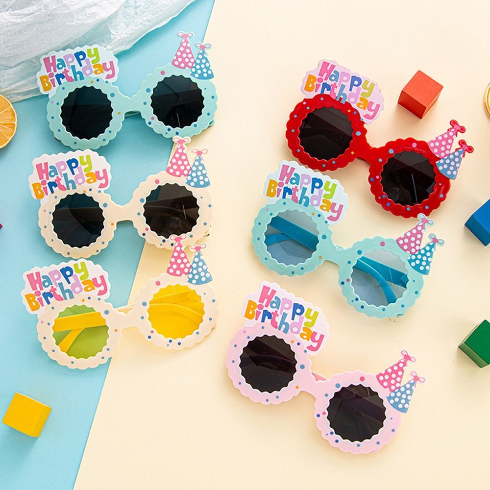 แว่น แฟนซี วันเกิด ลาย จุด+หมวก Happy Birthday Polka dot + Hat Fancy Glasses Party Prop