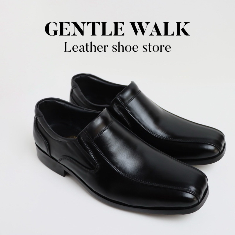 รองเท้าคัทชูผู้ชาย หนังแท้ 100% Gentle walk หน้าเท้ากว้างใส่ได้