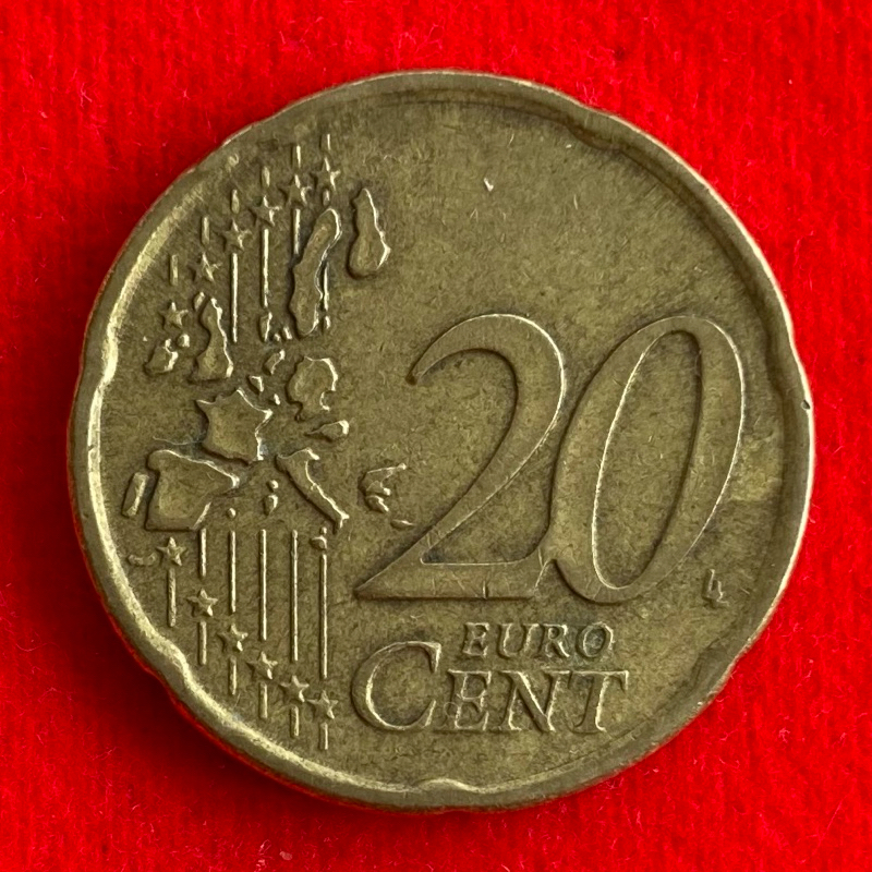 🇬🇷 เหรียญกรีซ Greece 20 euro cent ปี 2002 เหรียญต่างประเทศ