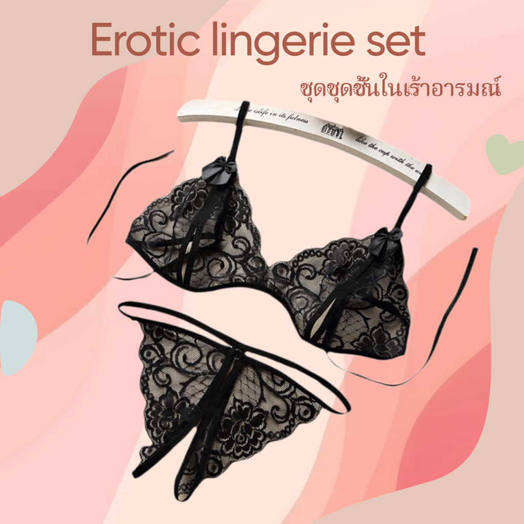 QQ_011👙ชุดชั้นในเซ็กซี่, กางเกงชั้นใน, ฤดูร้อน, ลูกไม้, ชุดชั้นในกามทองชุด