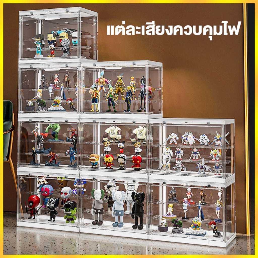 ไฟ LED แสดงโมเดล กล่องโมเดลอะคริลิค กล่องโชว์โมเดล ชั้นวางโมเดล กล่องแสดงโมเดล กล่องเก็บของโ