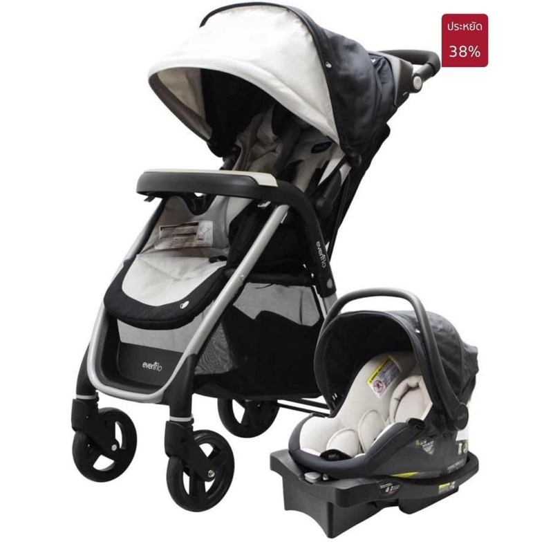 ส่งต่อ รถเข็นพร้อมตะกร้า Carseat ของแบรนด์ evenflo usa🇺🇸 มาตรฐานอเมริกา