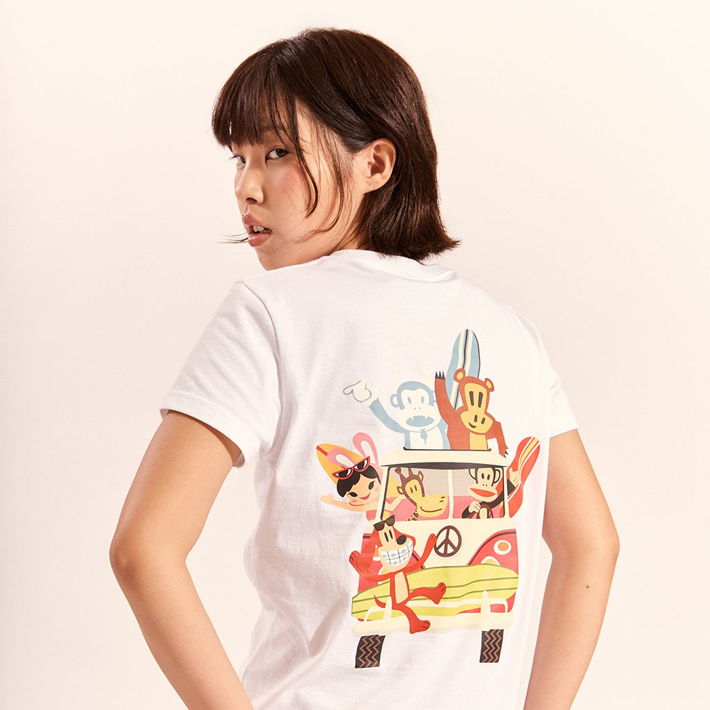 PAUL FRANK เสื้อยืดผู้หญิง JULIUS SURFING GANGSTER SS TEE