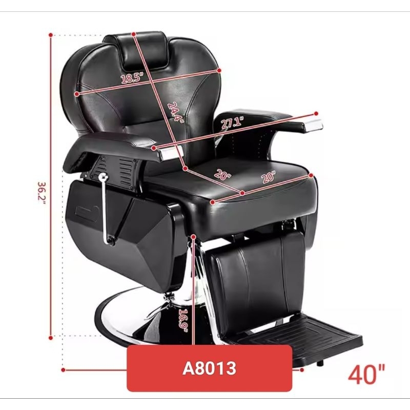เก้าอี้บาร์เบอร์ เก้าอี้นั่งตัดผมชาย ปรับสูงต่ำได้ หมุนได้รอบตัว ปรับเอนนอนได้ แข็งแรง สีดำ ตรงปก ส่งเร็ว A8013 ฿30,000
