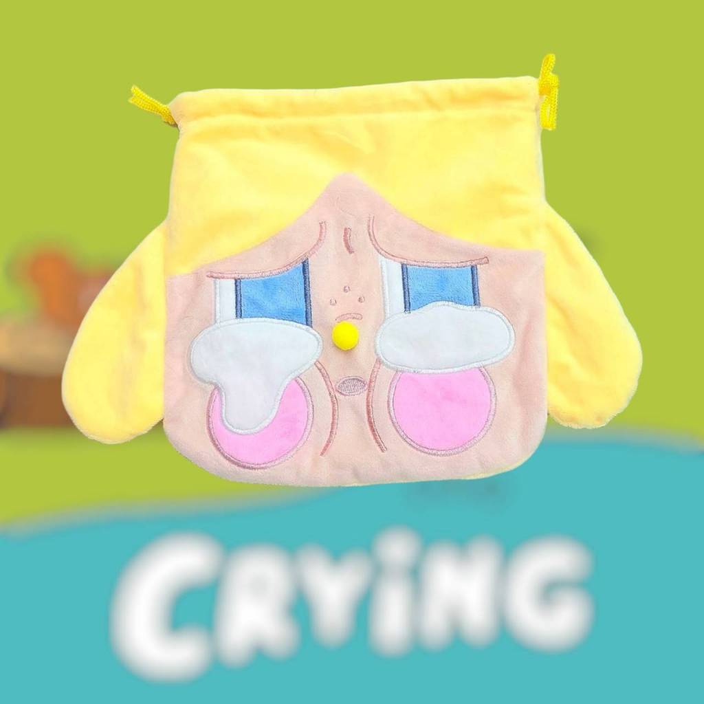 ถุงผ้าหูรูด Cry Baby น้องร้องไห้ แสนน่ารัก มีทั้งหมด 5 สี ขนาด 20 x 21.5 cm