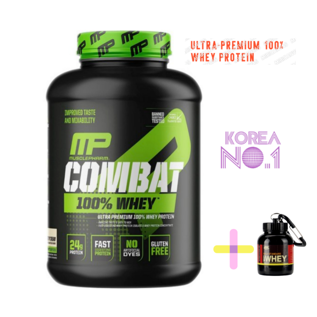[จัดส่งไว]MusclePharm, Combat ultra 100% Whey Protein, Chocolate Milk, 5lb+Free Small container