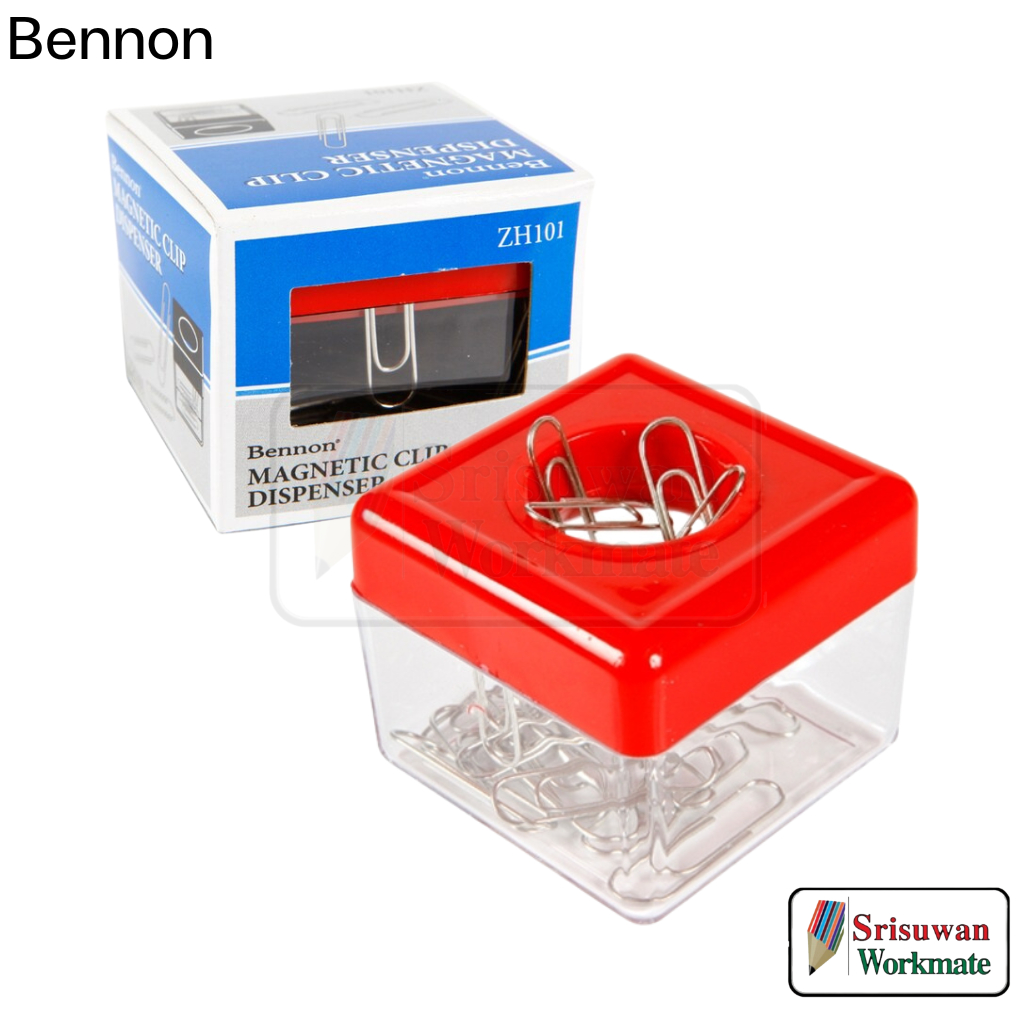 Bennon ZH101 ที่ใส่ลวดเสียบกระดาษ คละสี 1 ชิ้น Magnetic Clip Dispenser  ถ้วยใส่ลวดเสียบกระดาษแม่เหล็ก
