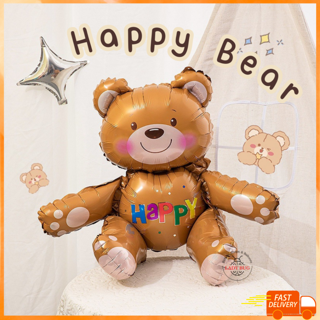 Ladybug ลูกโป่งฟอยด์หมี ลูกโป่งวันเกิด ลูกโป่งฟอยด์หมี happy