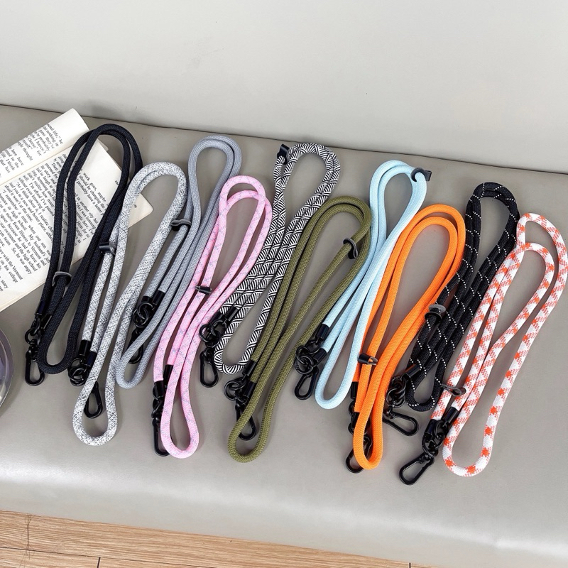 สายสะพายเคสผ้าคอตตอนแบบหนาใหญ่ คล้องเคสโทรศัพท์ สายคล้อง+แผ่นรองสำหรับทุกรุ่นไอโฟน แอนดรอยด์