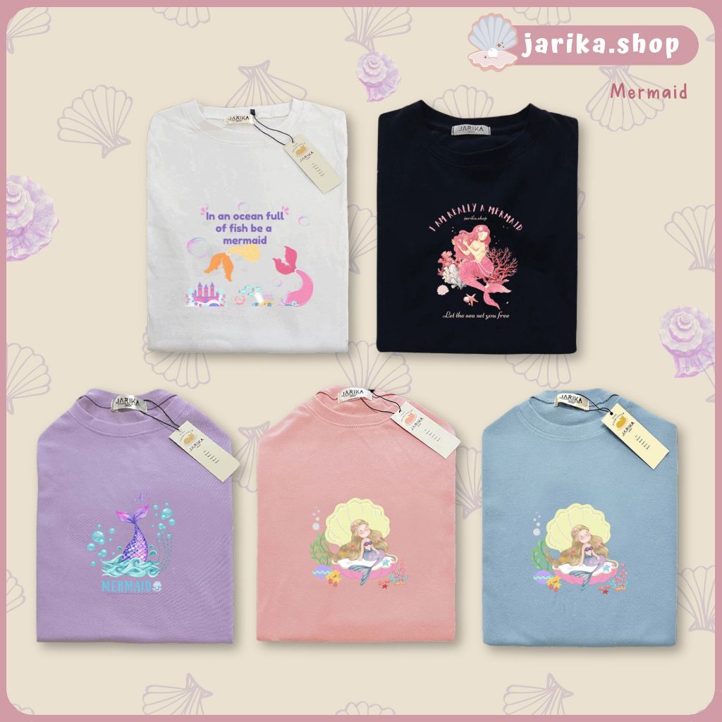 Jarikashop - เสื้อยืดลาย mermaid ( งานป้าย.. Jarika ) ( จ184 )