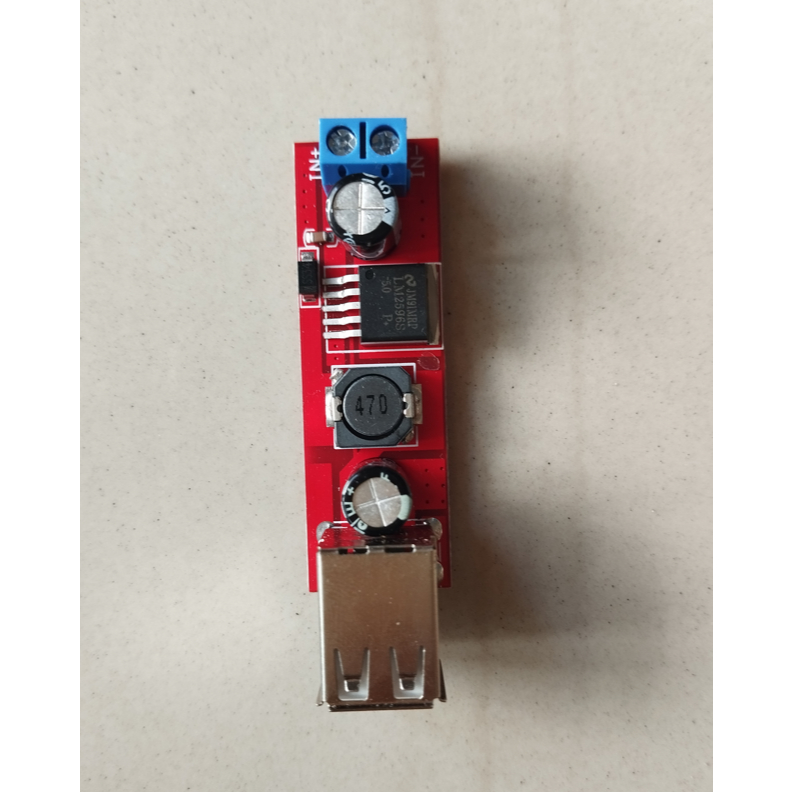 โมดูลแหล่งจ่ายไฟสำหรับชาร์จ อาต์พุต USB คู่ 9 V/12 V/24 V/36 V ถึง 5VDC-DC 3A step-down