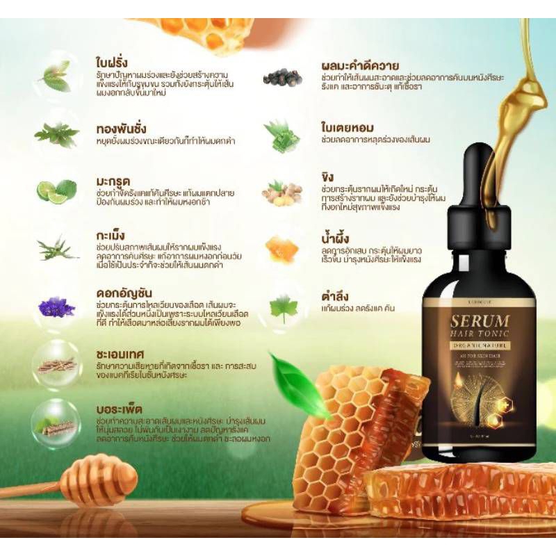 เซรั่มปลูกผมดกแฮโทนิคSERUM Hair tonic ผมยาวไวx10กระตุ้นการเกิดเส้นผมใหม่ขนาด35ml