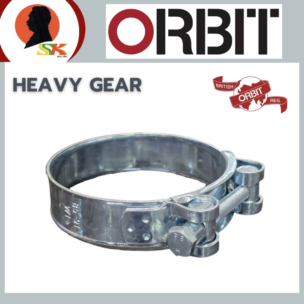 ORBIT เข็มขัดรัดสายแรงดันสูง เหล็กหนา HEAVY GEAR ขนาดให้เลือก 59-121 มม. (2"-4") รุ่น HDW1 Cr3-Bright