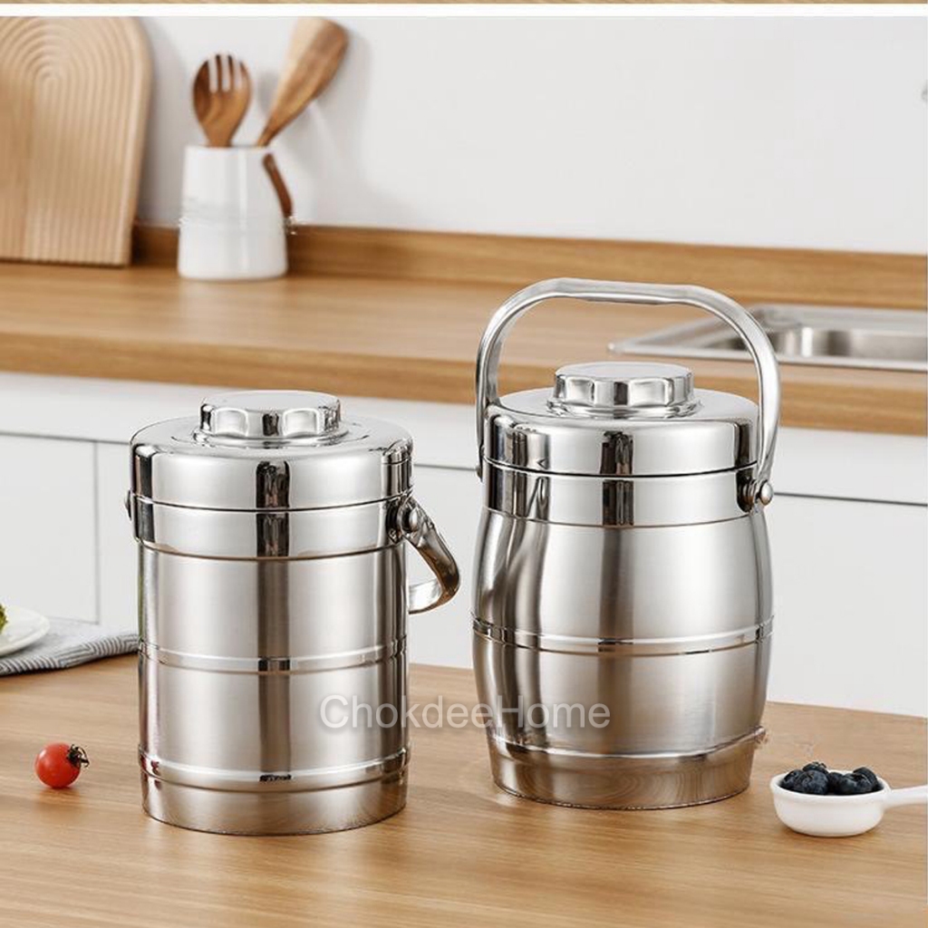 AULUN กระติกเก็บความร้อน ปิ่นโต สแตนเลสหนา ขนาด1.2L / 1.6L / 2.5L /3.2L ใช้ใส่อาหารกับข้าว ซุป มีหูจับถือสะดวก