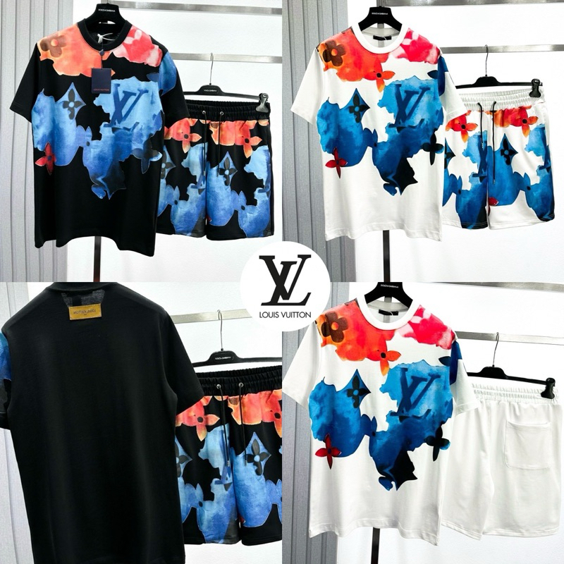 ชุดเซท Louis Vuitton 🏷️ เสื้อยืด + กางเกงขาสั้น 🩳 Hiend 1:1 ผ้า cotton