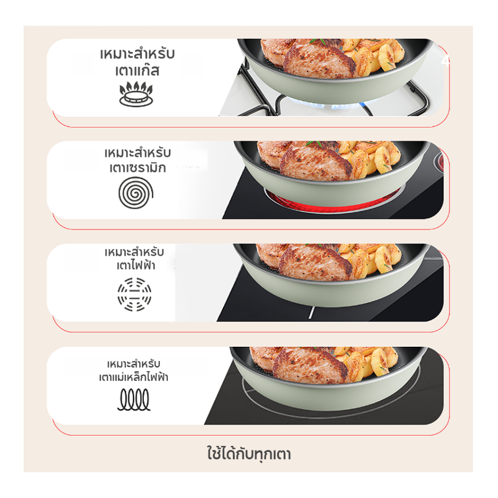 TEFAL กระทะก้นลึก ขอบหยัก So Matcha ก้นอินดักชั่น ขนาด 24 ซม.G1796495 / ขนาด 28 ซม.G1796695 - รูปที่ 6