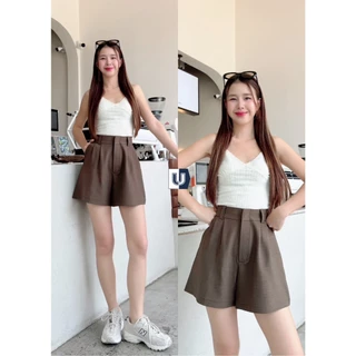 S06 Richy Shorts กางเกงขาสั้น ผู้หญิง (ผ้าโซดา) กางเกงเอวสูง ผ้านิ่มใส่สบาย ผ้าไม่ต้องรีด